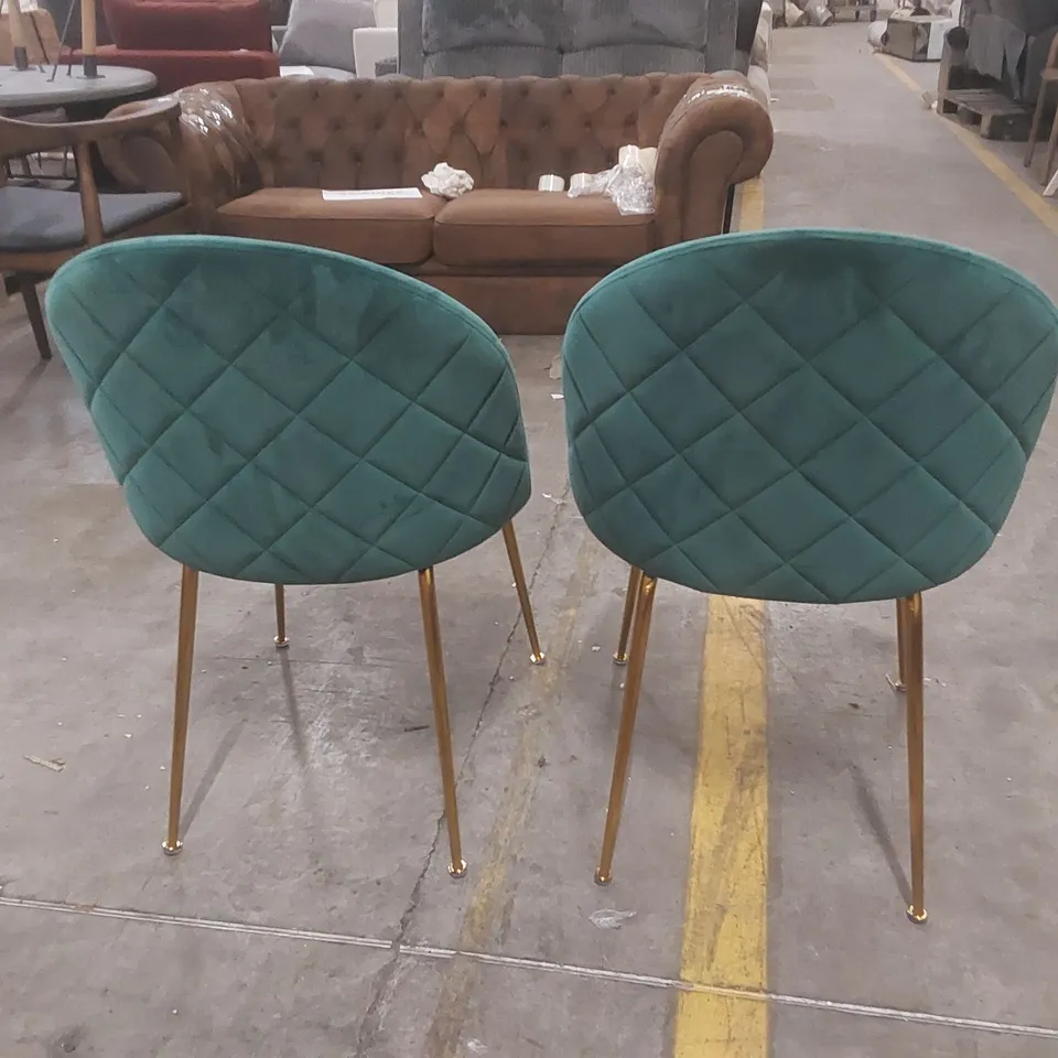 PAIR OF DESIGNER VELVET DINING CHAIRS