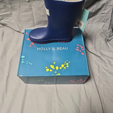 Holly & Beau Navy Rain Boots – Kids' Pair, UK 10 (EU 28, US 11)