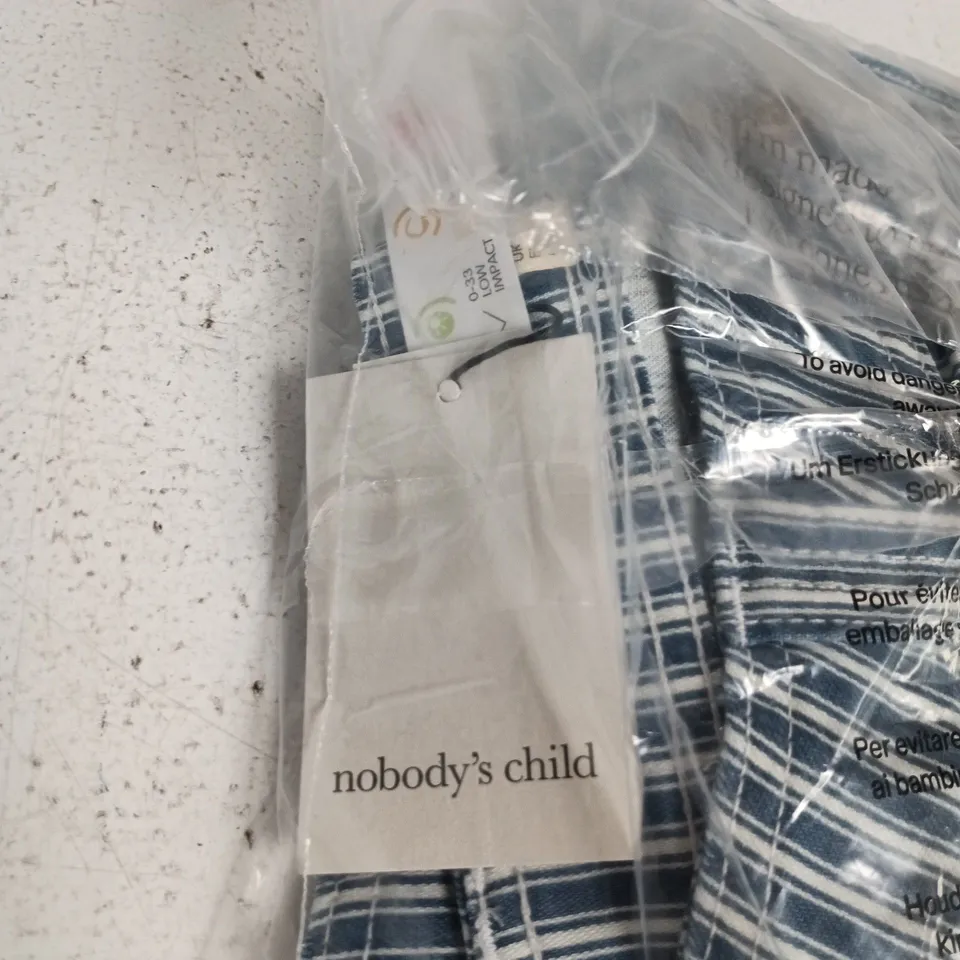 NOBODY'S CHILD STRIPED SHORT – BLUE & WHITE (UK 12)
