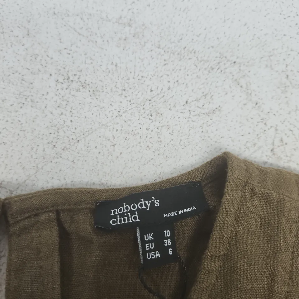 NOBODY'S CHILD SPENCER RUCHED TANK TOP – UK 10 (EU 38, USA 6), BROWN
