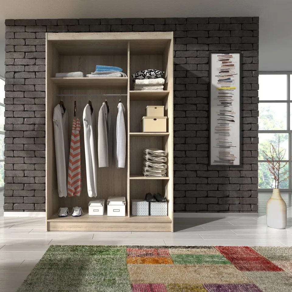 BOXED ESHITA 2 DOOR MANUFACTURED WOOD WARDROBE (3 BOXES)