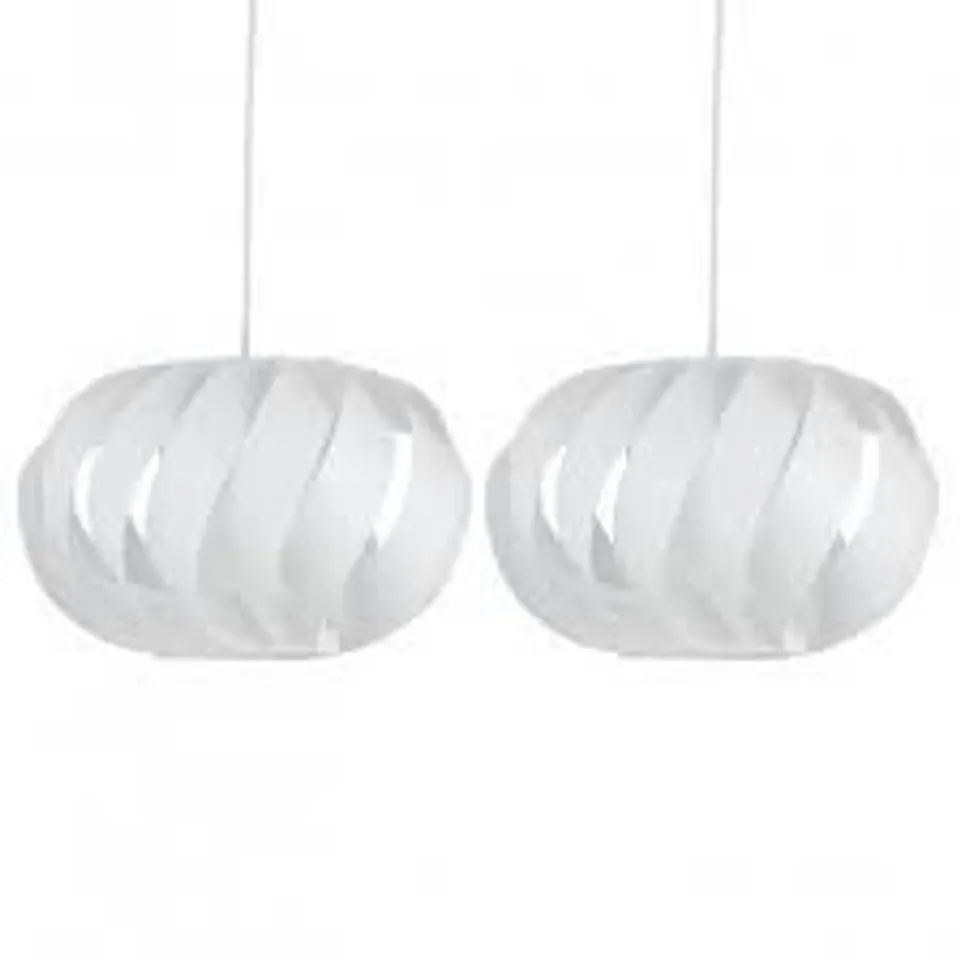 BOXED SET OF 2 WHITE SWIRL EASY FIT LIGHT SHADES