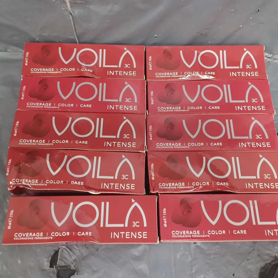 APPROXIMATELY 10 BOXED VOILA COVERAGE COLOUR CARE INTENSE HAIR COLOUR (10 x 60ml)