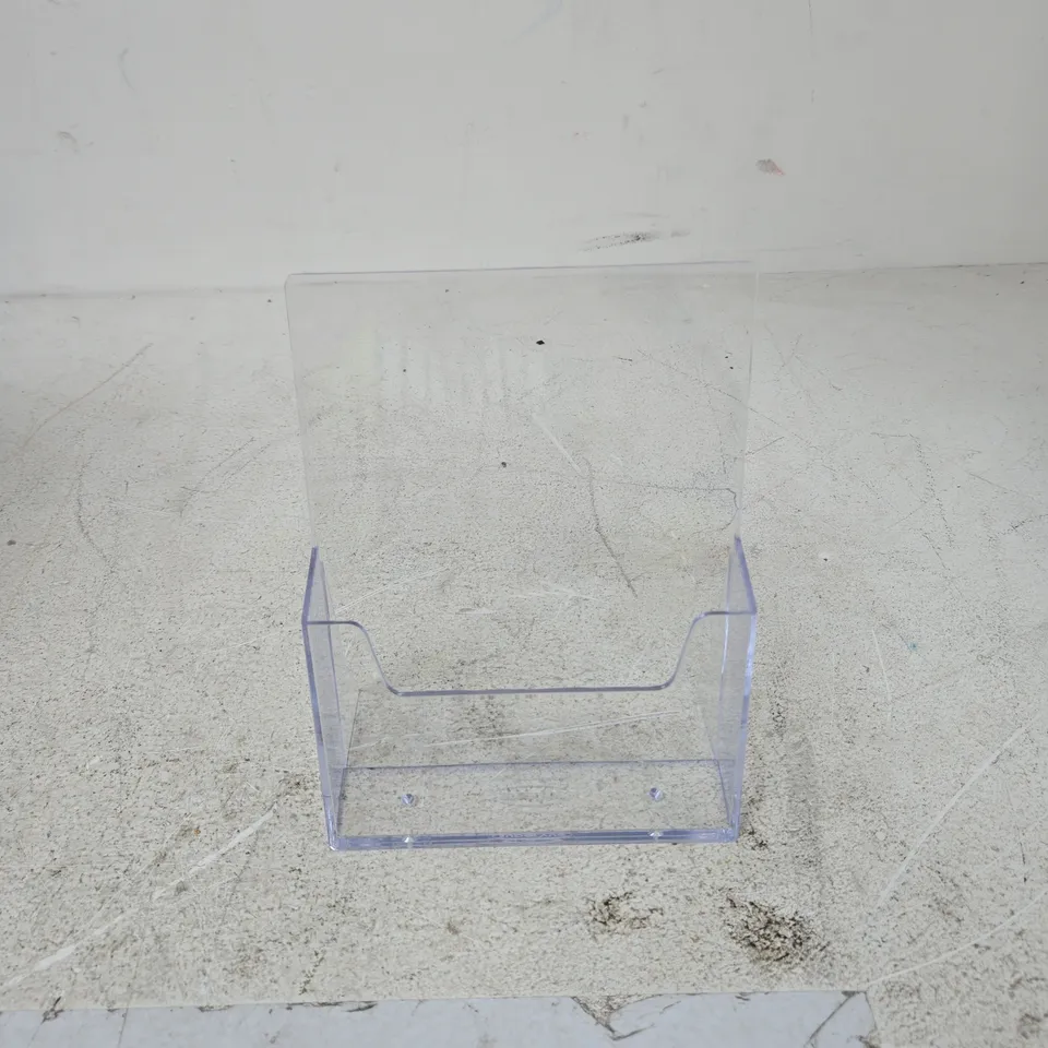 BOX OF APPROXIMATELY 10 PLASTIC DISPLAY STANDS (LEAFLET SIZE)