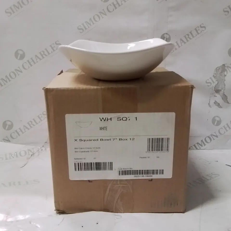 BOXED CHURCHILL SQUARE BOWLS APPROXIMATELY 7