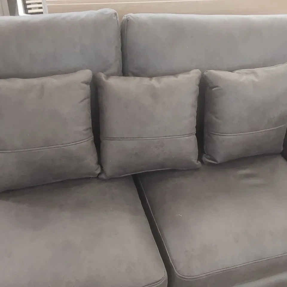 BABLU 4 SEATER FAUX LEATHER CORNER SOFA UPHOLSTERY COLOUR: CHARCOAL ORIENTATION: LEFT HAND FACING