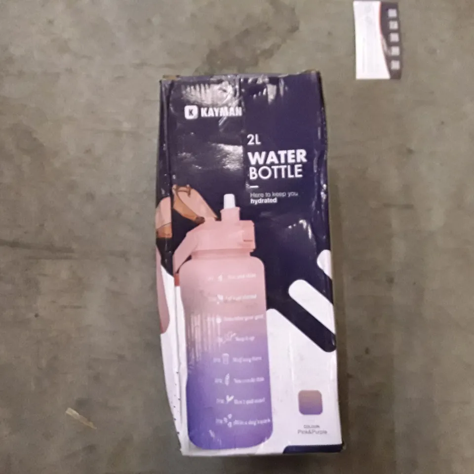 BOXED KAYMAN 2 LITRE WATER BOTTLE PINK & PURPLE