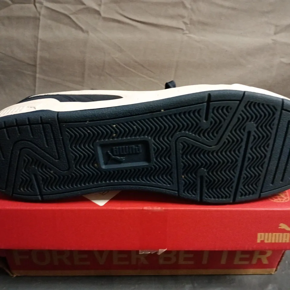 BOXED PAIR OF PUMA NAVY TRAINERS –  UK SIZE 11