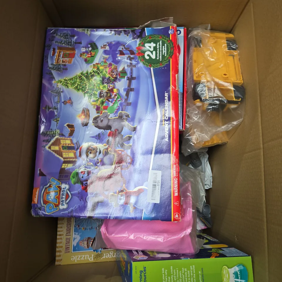 LARGE BOX OF ASSORTED TOYS AND GAMES