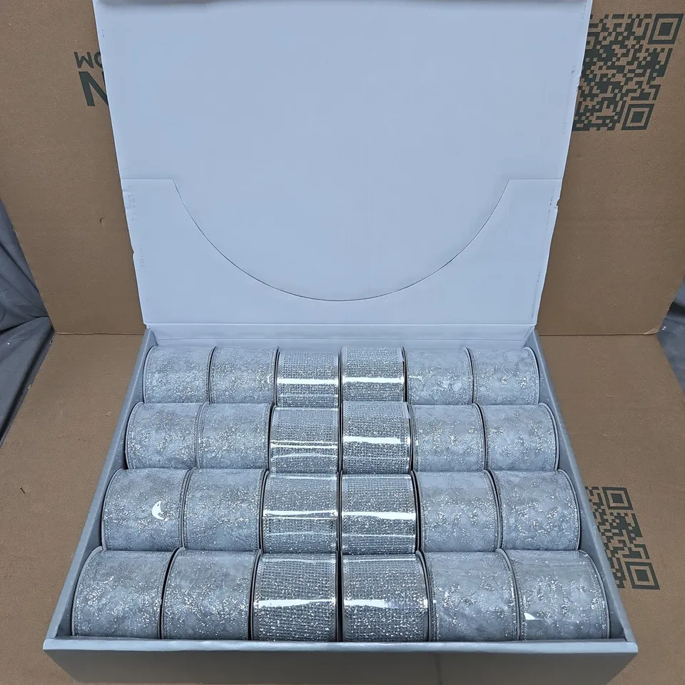 6 X BOXES OF GISELA GRAHAM CHRISTMAS THEMED PRESENT RIBBONS - 24 RIBBONS PER BOX  