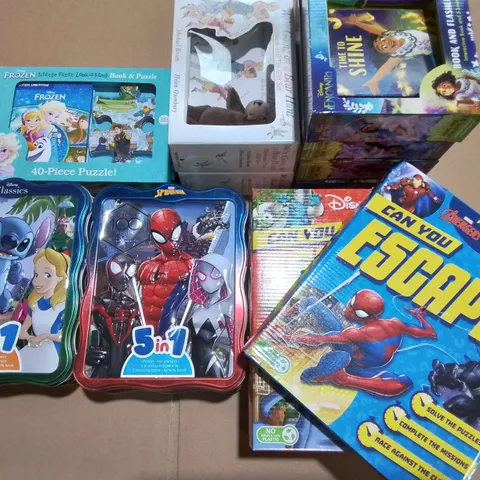 LOT OF 18 ASSORTED KIDS BOOK AND ACTIVISTS SETS TO INCLUDE DISNEY FROZEN AND ENCANTO AND MARVEL AVENGERS
