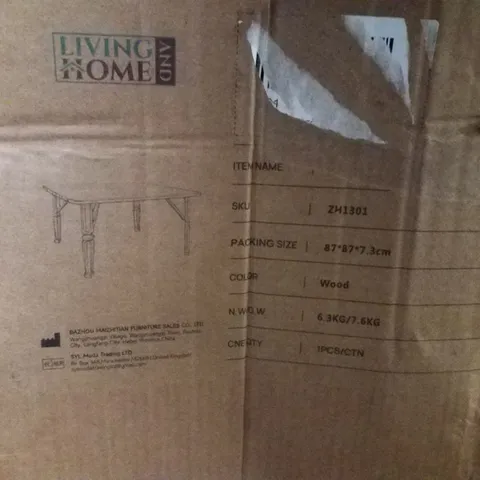 BOXED LIVING AND HOME WOOD DINING TABLE 