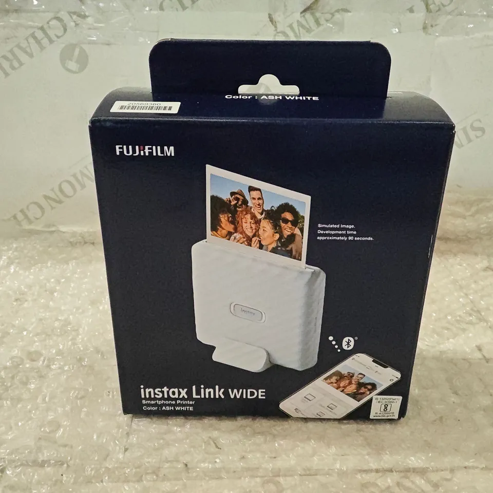 BOXED FUJIFILM INSTAX LINK WIDE SMARTPHONE PRINTER IN WHITE
