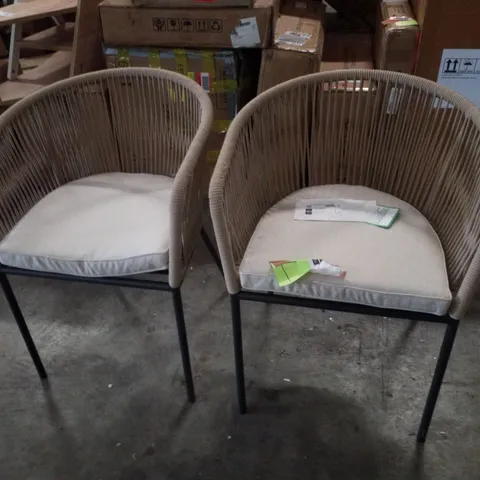 SET OF 2 FABIANO PATIO DINING CHAIRS - NATURAL