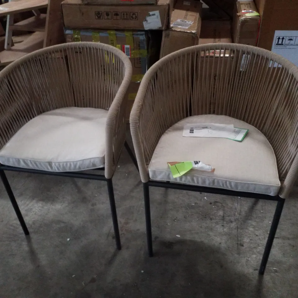 SET OF 2 FABIANO PATIO DINING CHAIRS - NATURAL