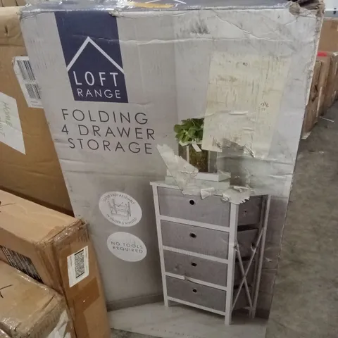 BOXED LOFT RANGE FOLDING 4 DRAWER STORAGE UNIT (1 BOX)