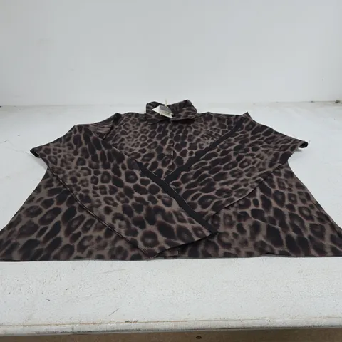 ADIDAS LEOPARD PRINT SHIRT SIZE MEDIUM 12-14 TAGGED
