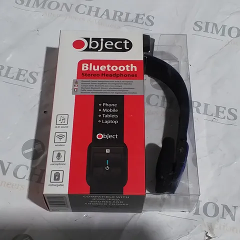 LOT OF 10 BOXED OBJECT BLUETOOTH STEREO HEADSET - BLUE