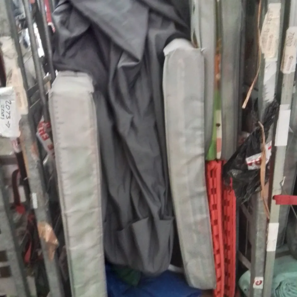 CAGE OF ASSORTED HOUSEHOLD GOODS AND PRODUCTS TO INCLUDE;GYM MATS,COOLING GEL PILLOW CASE,BABY MATS