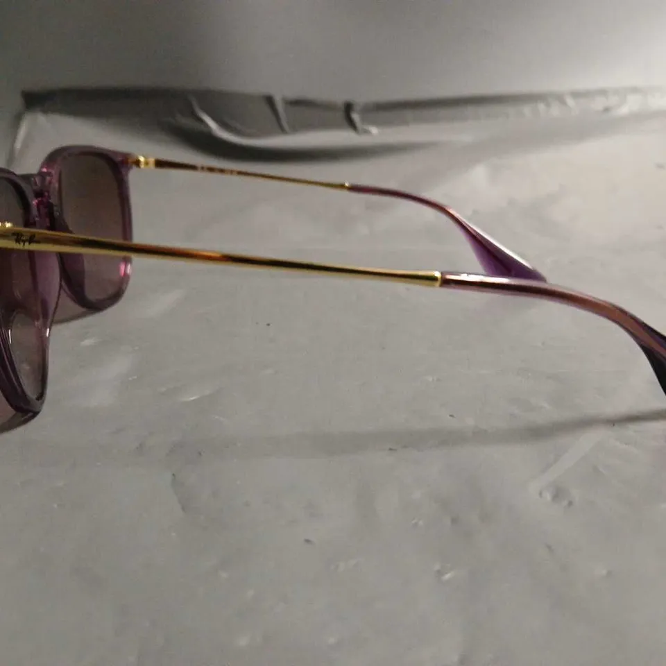 PAIR OF RAY BAN PURPLE FRAMED GLASSES IN CASE