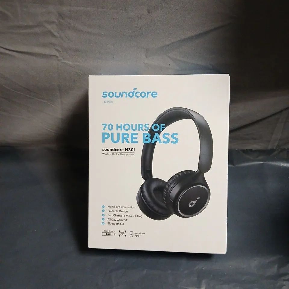 SOUNDCORE BY ANKER H30I WIRELESS ON-EAR HEADPHONES – BOXED