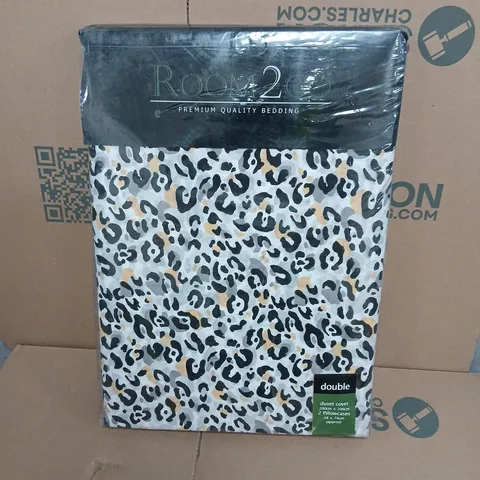 ROOM 2 PREMIUM QUALITY BEDDING – DOUBLE DUVET COVER SET WITH 2 PILLOWCASES (LEOPARD PRINT)