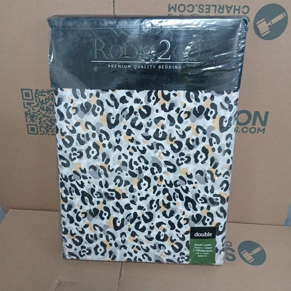 ROOM 2 PREMIUM QUALITY BEDDING – DOUBLE DUVET COVER SET WITH 2 PILLOWCASES (LEOPARD PRINT)