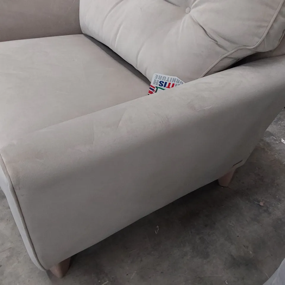 QUALITY BRITISH DESIGNER LOUNGE Co. SNUGGLER CHAIR FAWN PLUSH FABRIC 