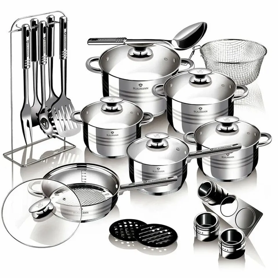 BLAUMANN 27 PIECE STAINLESS STEEL NON STICK