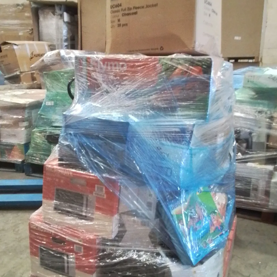 PALLET CONTAINING A LARGE QUANTITY OF ELECTRICAL PRODUCTS TO INCLUDE;MICROWAVE,LAWN MOWER,POOL,SLOW COOKER
