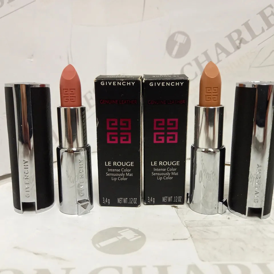PAIR OF GIVENCHY LE ROUGE LIPSTICKS IN 102 BEIGE PLUME & 108 BEIGE DESHABILLE