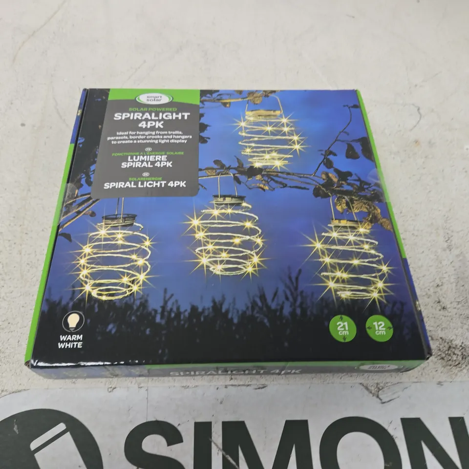SPIRALIGHT 4-PACK SOLAR GARDEN LIGHTS – WARM WHITE