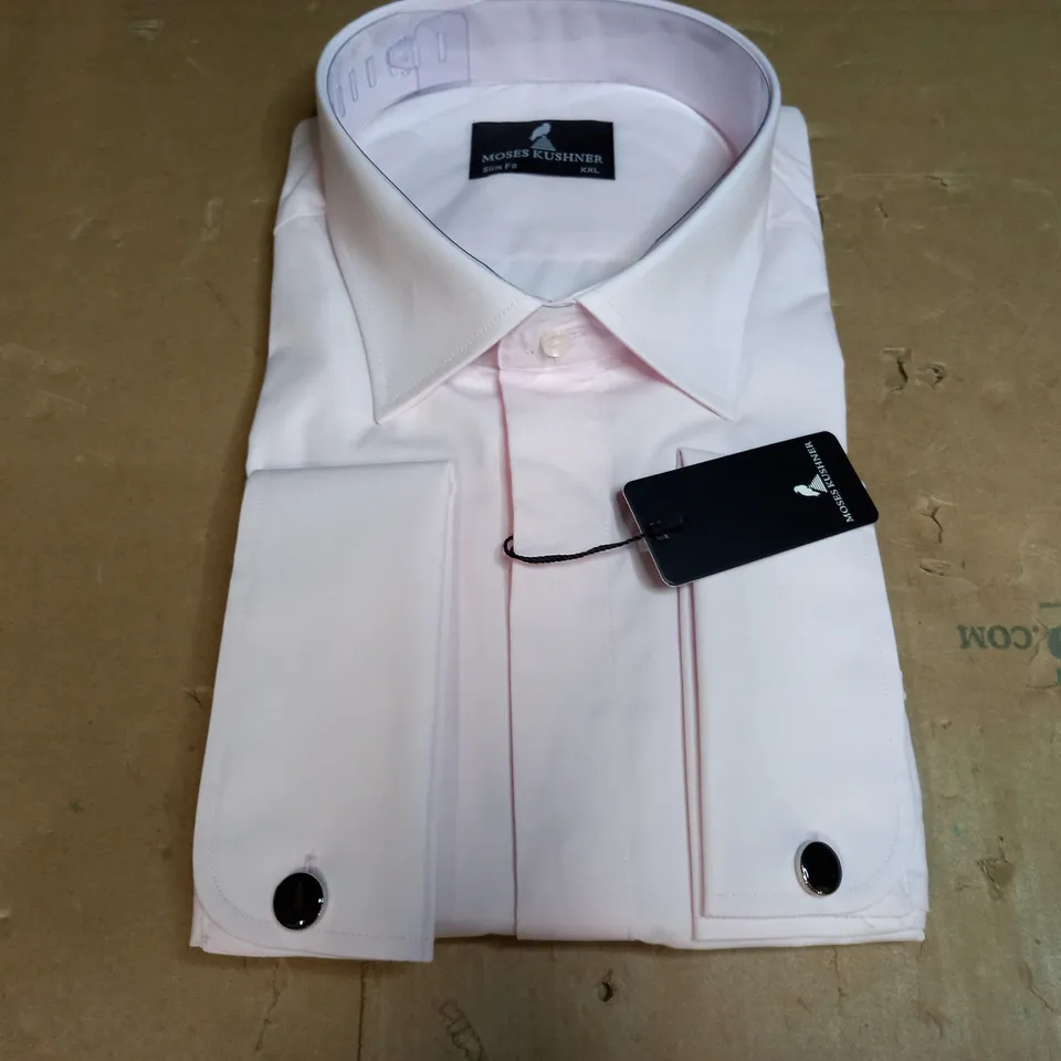 MOSES KUSHNER LOT OF 5 LONG SLEEVE SLIM FIT BUTTONED LIGHT PINK SHIRTS - XXL
