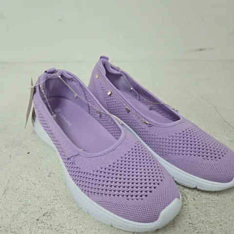 LASCANA LAVENDER KNIT SLIP-ON TRAINERS β UK 9