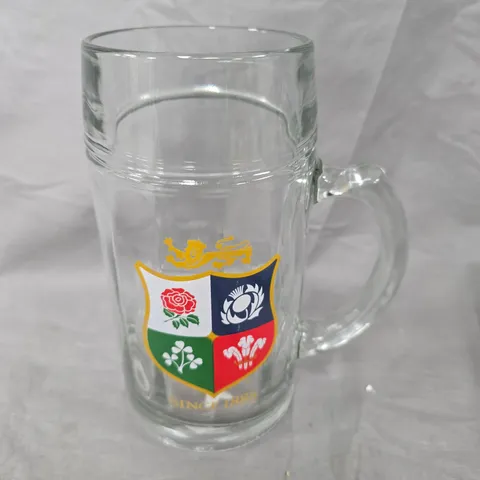 BRITISH & IRISH LIONS GLASS TANKARD