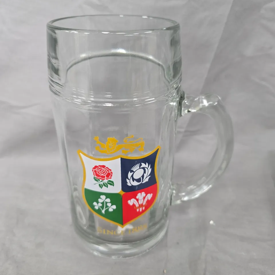 BRITISH & IRISH LIONS GLASS TANKARD