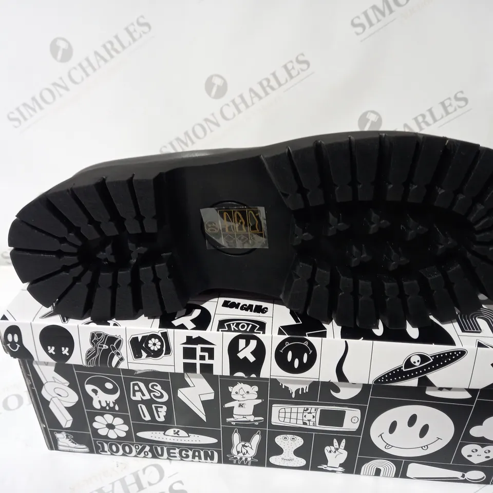 BRAND NEW BOXED PAIR OF KOI VEGAN THE OMEN TRIBAL MEN'S SPIKED LOAFERS  SIZE 10