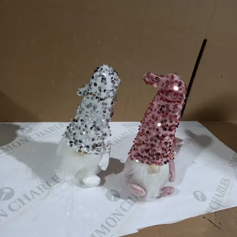 LOT OF 2 SEQUIN HAT GONK PINK/SILVER