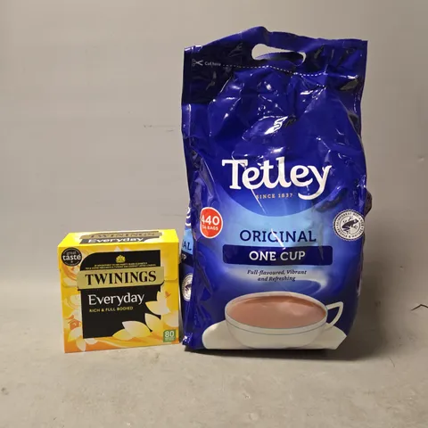 BOX OF APPROXIMATELY 10 ASSORTED TEAS TO INCLUDE - TETLEY & TWININGS EVERYDAY RICH FULL BODIED