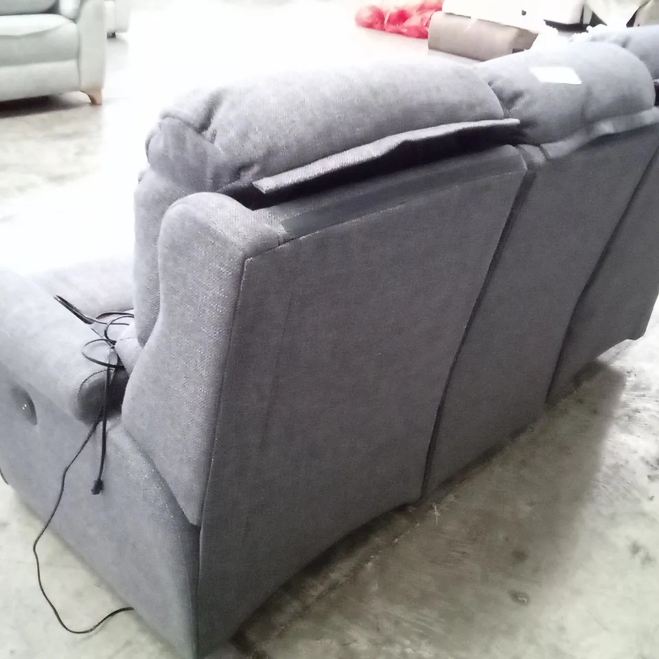 DESIGNER G PLAN NEWMARKET 3 SEATER ELECTRIC RECLINER DBL SOFA - PIERO SLATE FABRIC 