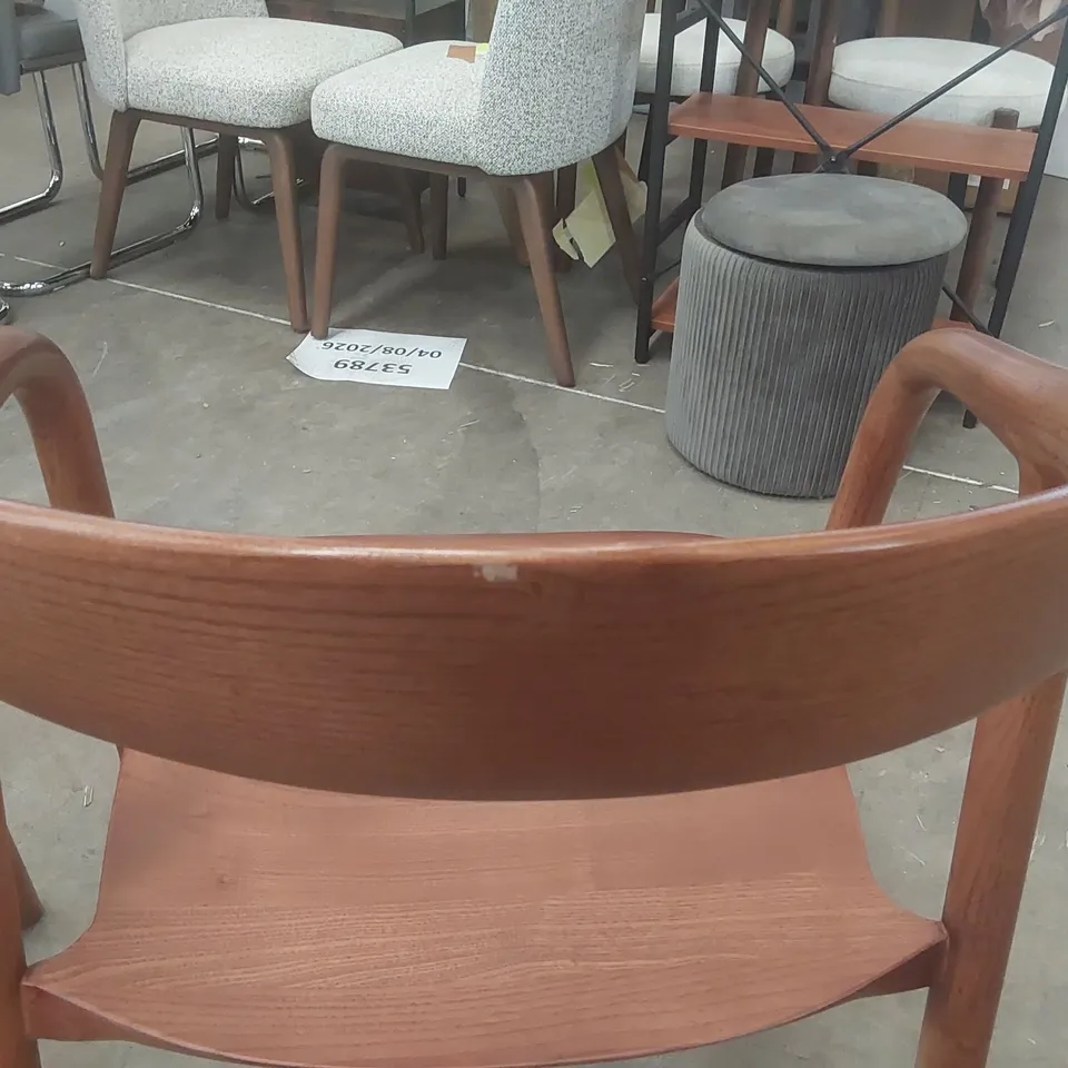 PAIR OF DESIGNER WOODEN DINING CHAIRS
