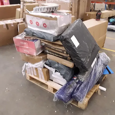 PALLET OF ASSORTED PRODUCTS TO INCLUDE FOAM ROLLERS DUMBELL, ELECTRIC FANS FOAM MATS ECT 