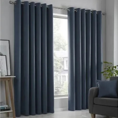 BAGGED ROOM DARKENING EYELET CURTAINS