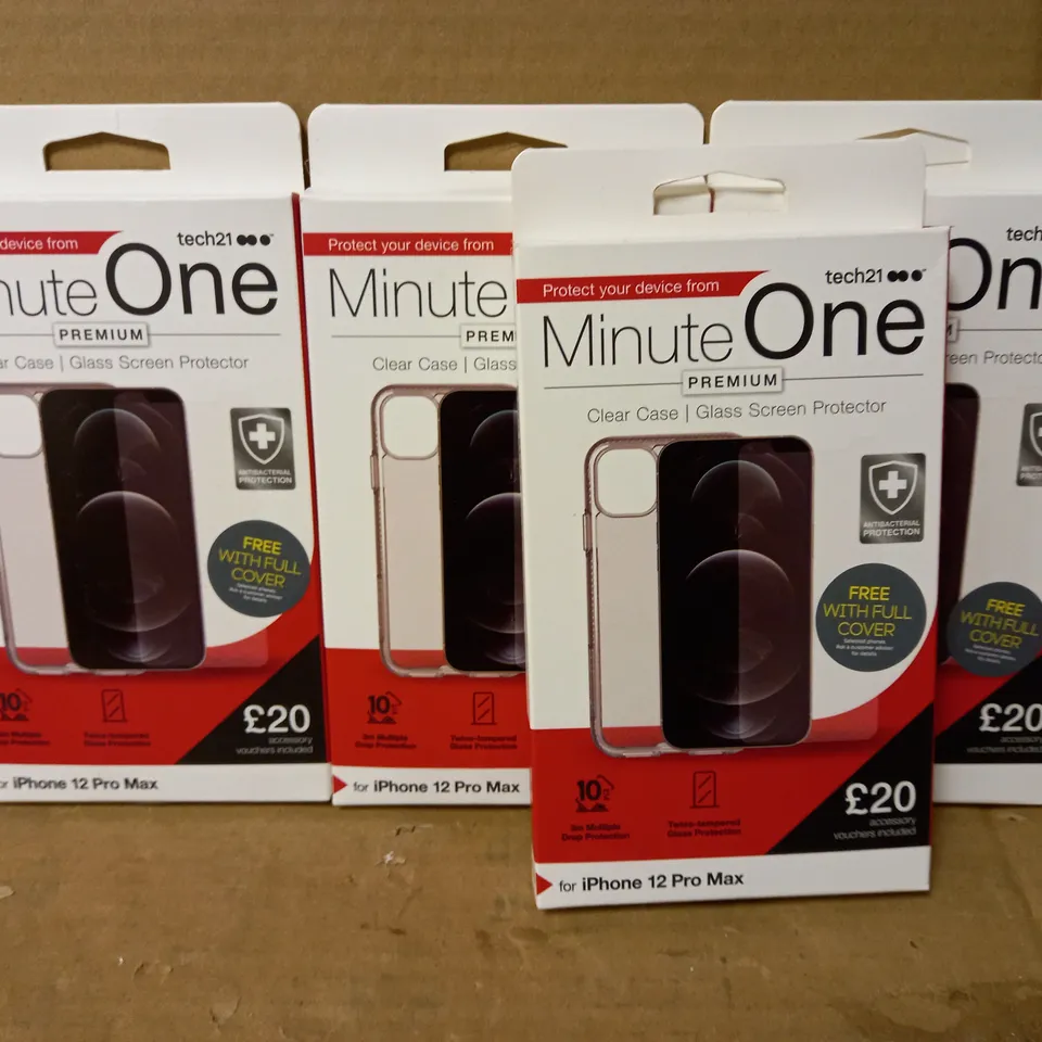 LOT OF 4 MINUTE ONE CLEAR CASES FOR IPHONE 12 PRO MAX