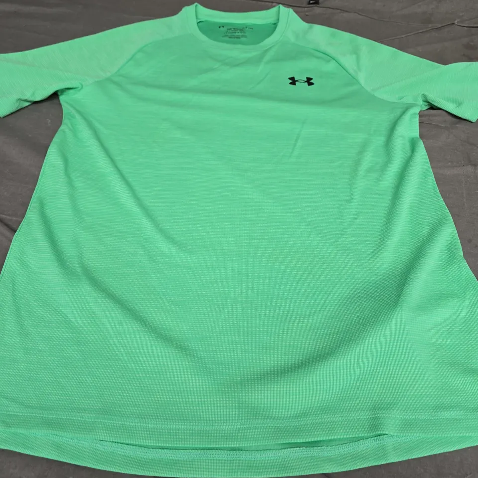 UNDER ARMOUR PLAIN LOGO T-SHIRT, GREEN - UK SIZE S