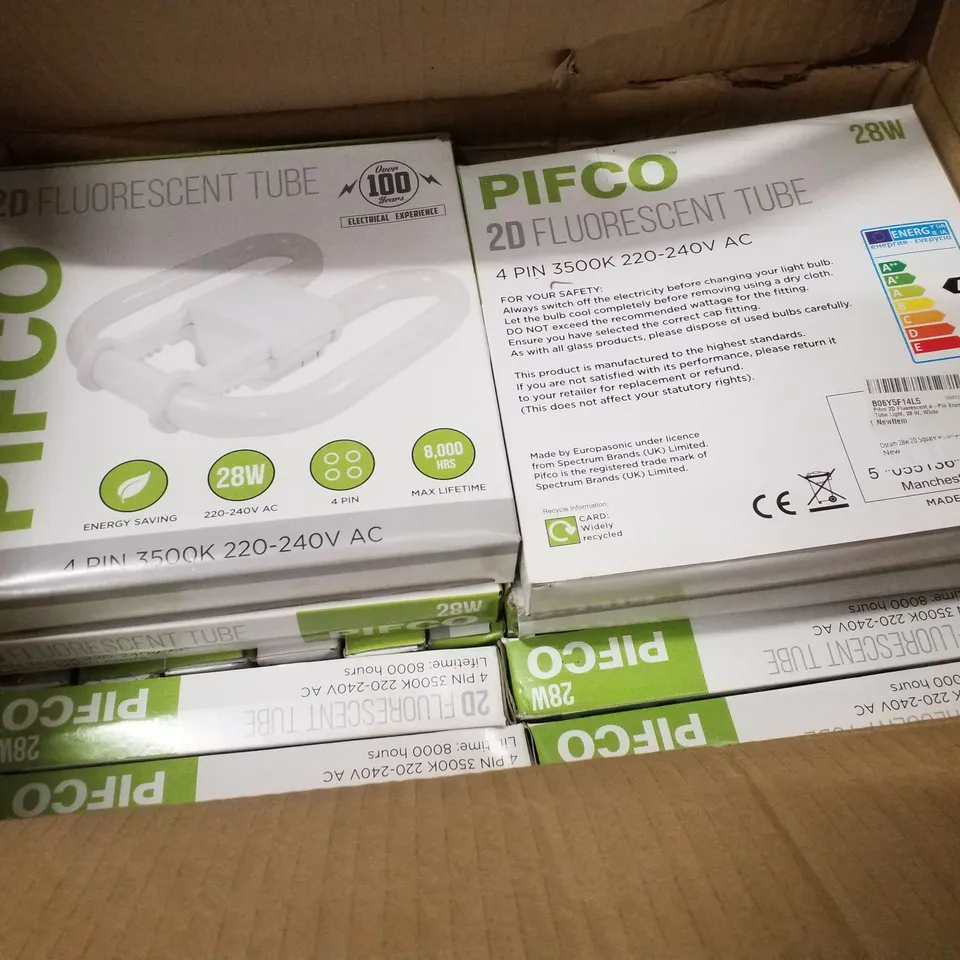 BOX CONTAINING 16 PIFCO 2D FLUORESCENT TUBE LIGHTS