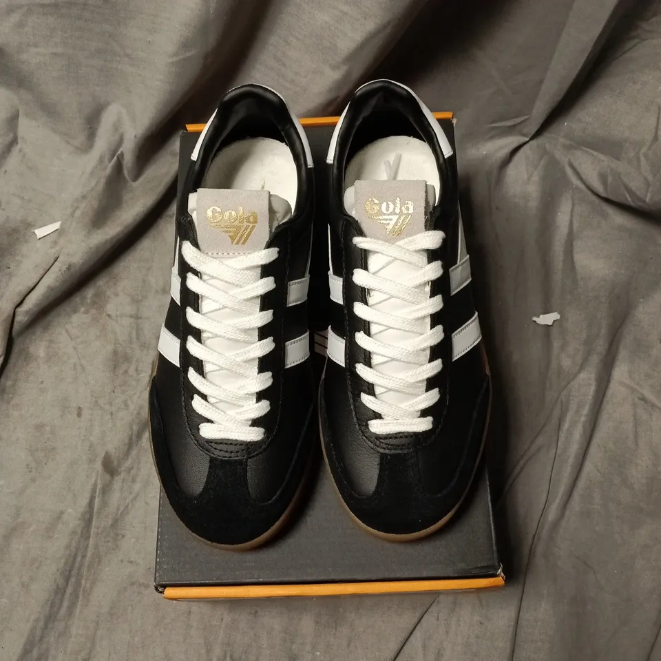 Gola Cyclone Leather Sneakers – Black/White, UK 4 (EU 37)