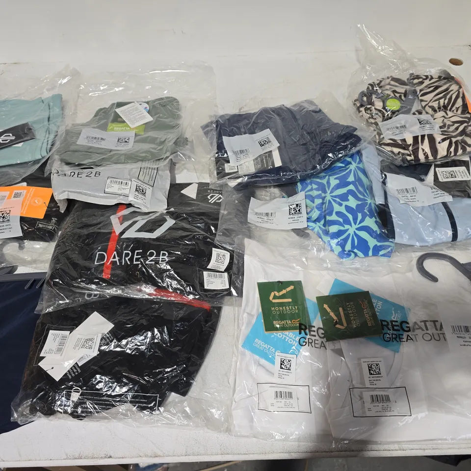 LOT OF APPROXIMATELY 20  ASSORTED BRAND NEW REGATTA AND DARE2BE CLOTHING ITEMS