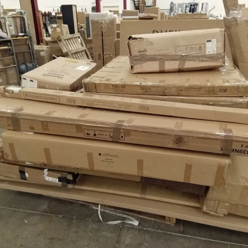PALLET OF INCOMPLETE DESIGNER FURNITURE PARTS AND PIECES 