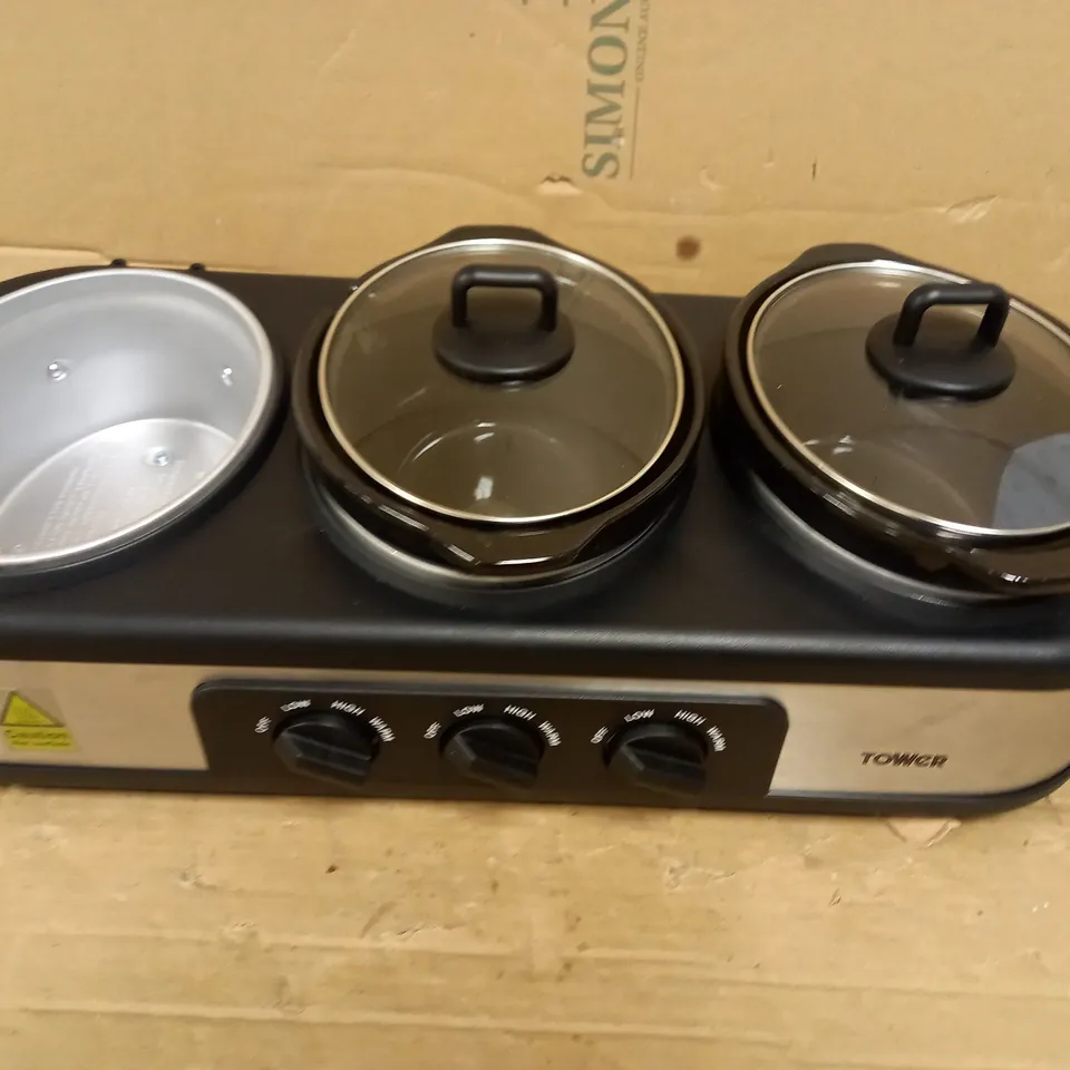 TOWER THREE POT SLOW COOKER